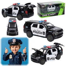 Auto policja model metalowy, otwierane drzwi