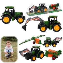Traktor z przyczepą opryskiwacz + koparka Traktor z przyczepą opryskiwacz + koparka