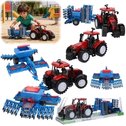 Mega duży traktor z przyczepą - agregat siewny MAŁY FARMER