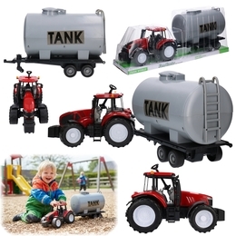 Mega duży traktor z przyczepą - beczkowóz MAŁY FARMER