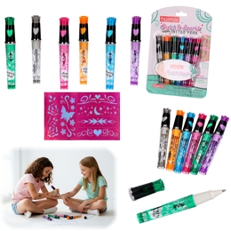 KOLOROWE TATUAŻE pisaki szablon 6 kolorów