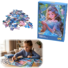 Puzzle 100 BAJKOWA KSIEŻNICZKA z brokatem
