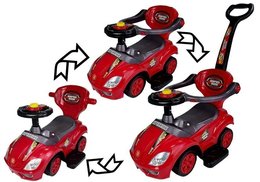 Jeździk z pchaczem Mega Car 3w1 czerwony SUPER CENA Jeździk z pchaczem Mega Car 3w1 czerwony SUPER CENA