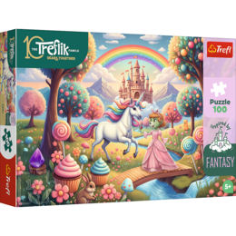 Puzzle 100 Jednorożec w słodyczolandii