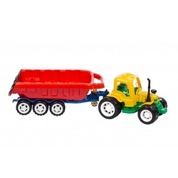 Wielki traktor z naczepą