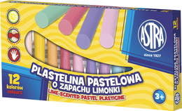 Plastelina pastelowa 12 kolorów o zapachu limonki ASTRA