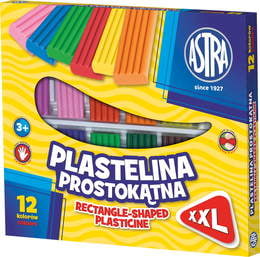 Plastelina prostokątna  12 kolorów ASTRA