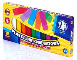 Plastelina kwadratowa  12 kolorów ASTRA