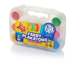 FARBY PLAKATOWE ASTRA 12 KOLORÓW 20 ML WALIZKA ASTRA