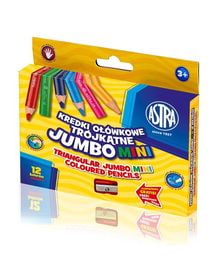 KREDKI OŁÓWKOWE TRÓJKĄTNE JUMBO MINI ASTRA