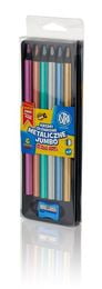 KREDKI OŁÓWKOWE METALICZNE JUMBO - 6 KOLORÓW ASTRA